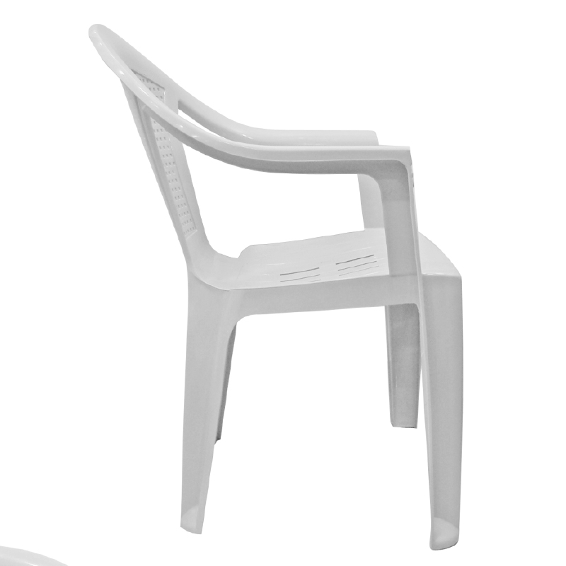 Gosmart Home Καρέκλα πλαστική 58x58x80 "Casual Line" με μπράτσα Λευκό - Go  Smart Home