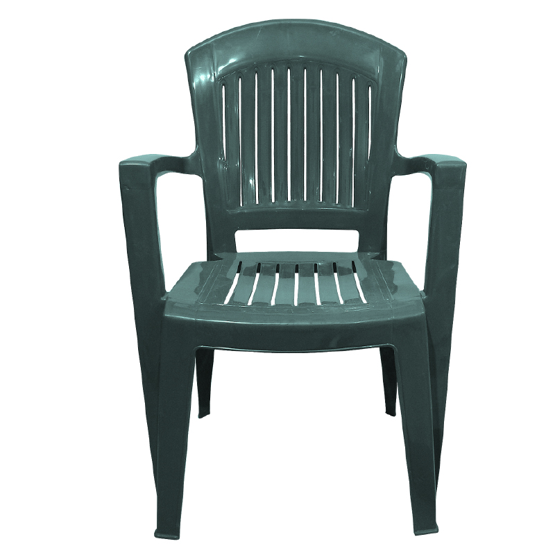 Gosmart Home Καρέκλα πλαστική 60x60x90 με μπράτσα και γραμμές Πράσινο - Go  Smart Home