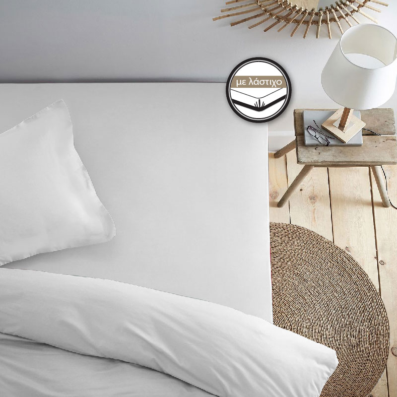 Gosmart Home Σετ 4τμχ Σεντόνια Υπέρδιπλα Comfort line με λάστιχο 160×200+30  & 220×260 Λευκό - Go Smart Home