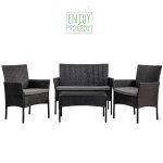 Σαλόνι Κήπου Σετ 4 τεμάχια 104x84x60εκ. Rattan/Wicker Ανθρακί/Γκρι