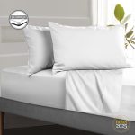 Gosmart Home 150tc Περκάλι Σετ 4τμχ (2 Σεντόνια+2 Μαξιλαροθήκες) Διπλά Comfort line με λάστιχο 140×200+30 & 220×260 Λευκό