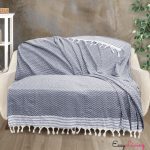 Gosmart Home Ριχτάρι με κρόσσια Easy Living 170×210 Γκρι-Μπλε - Image 3