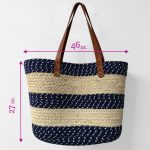 Gosmart Home Τσάντα Θαλάσσης 46x27cm Summer Fashion Μπεζ-Μπλε σκούρο - Image 3