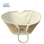 Gosmart Home Τσάντα Θαλάσσης 45x24,50cm Summer Fashion Λευκό-Μπεζ - Image 2