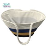 Gosmart Home Τσάντα Θαλάσσης 55x28,50cm Summer Fashion Λευκό-Μπλε-Μπεζ-Μαύρο - Image 3