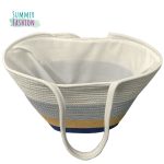 Gosmart Home Τσάντα Θαλάσσης 55x28,50cm Summer Fashion Λευκό-Γκρι-Μπεζ-Μπλε - Image 3