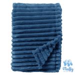Cosy Life Plus Line Γίγας Κουβέρτα Μονή 160x220 Coral Βελουτέ Ριγέ Super soft Μπλε ραφ - Image 2