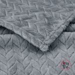 Cosy Life Extra Line Κουβέρτα Υπέρδιπλη 220x235 Coral Βελουτέ Πλεξούδα Super soft Γκρι Σκούρο - Image 2