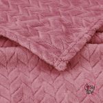 Cosy Life Extra Line Κουβέρτα Υπέρδιπλη 220x235 Coral Βελουτέ Πλεξούδα Super soft Σάπιο μήλο - Image 2