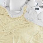 Isadore Lorraine Premium 3,5kg Γίγας Κουβέρτα Ριγέ Προβατάκι/Rabbit-Flannel-Coral Μονή 160x220 Εκρού