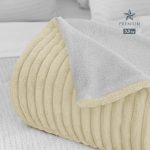 Isadore Lorraine Premium 3,5kg Γίγας Κουβέρτα Ριγέ Προβατάκι/Rabbit-Flannel-Coral Μονή 160x220 Εκρού - Image 2