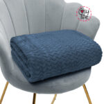 Cosy Life Κουβέρτα Μονή 160x220 Coral Βελουτέ Zic Zac Super soft Μπλε Ραφ