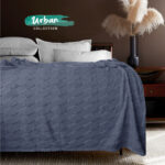 Super προσφορά!Cosy Life Plus Line Γίγας Κουβέρτα Μονή 160x220 Coral Βελουτέ Super soft Γκρι-Μπλε