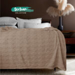 Super προσφορά!Cosy Life Plus Line Γίγας Κουβέρτα Μονή 160x220 Coral Βελουτέ Super soft Καφέ Ανοιχτό
