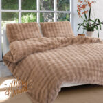 Cosy Life Σετ Παπλωματοθήκη Μονή 160x240+1 Μαξ/κες 50χ70 Γούνα Γίγας Rabbit-Flannel-Coral Καφέ ανοιχτό
